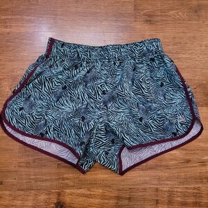Victorias Secret Running Shorts Zebra Print Green Purple VSX Sport The Player XS
